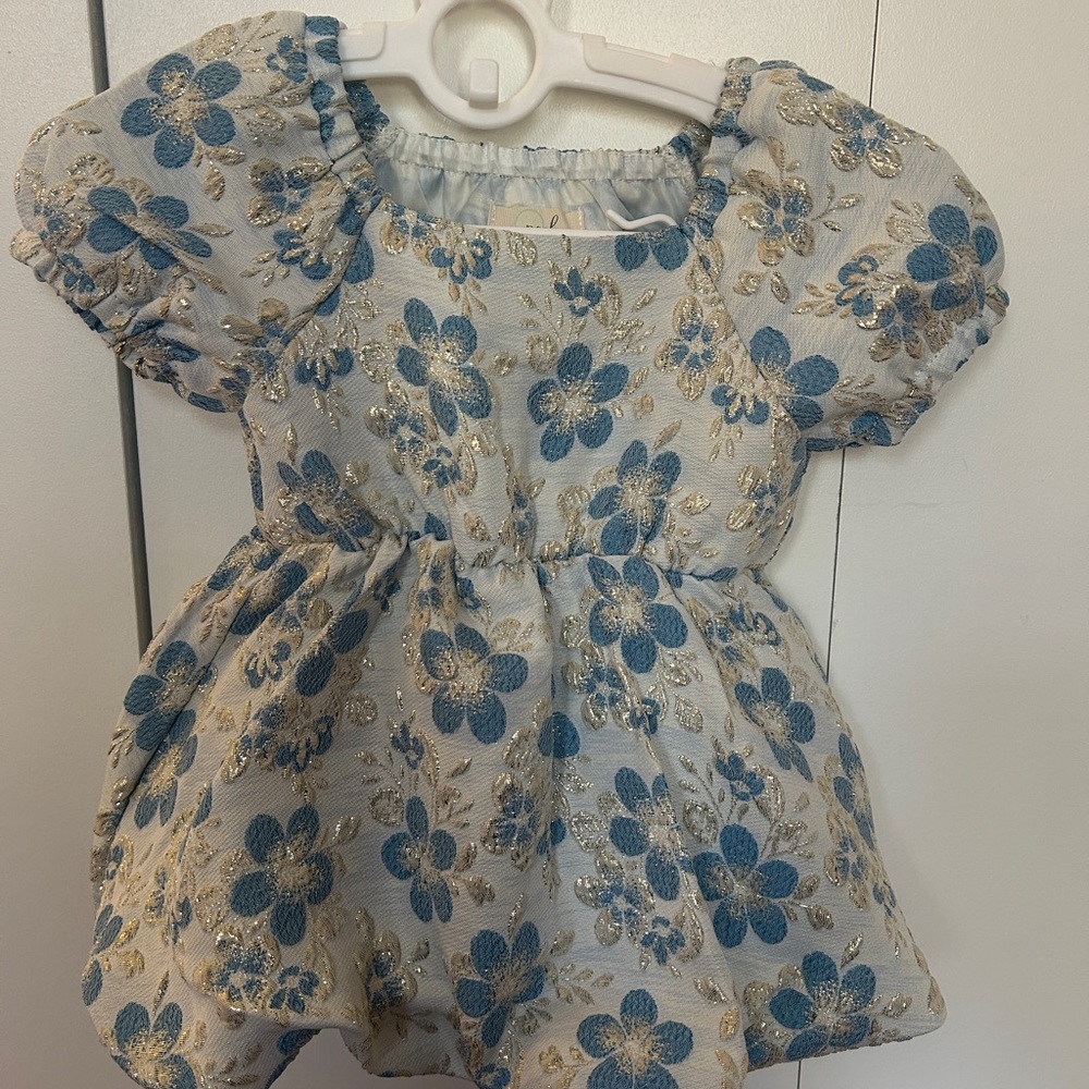 Peek Blue and Gold Floral baby dress - Picture 2 of 4
